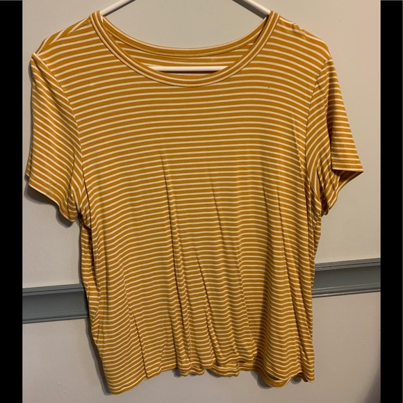 American Eagle Outfitters Tops - YELLOW STRIPED T SHIRT
